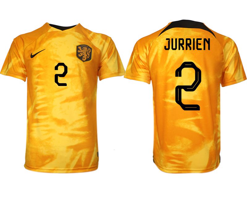 Men 2022 World Cup National Team Netherlands home aaa version yellow #2 Soccer Jersey->->Soccer Country Jersey